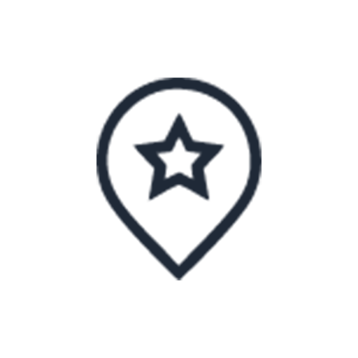 Favorite place map pin icon with a star