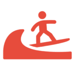 Surfer riding a wave icon